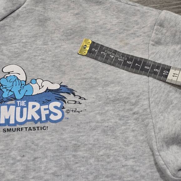 The Smurfs Smurftastic Gray Hooded Sweater Kangaroo Hoodie - Picture 4 of 8